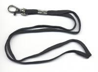 ID Lanyard, 8 mm, black, with carabiner